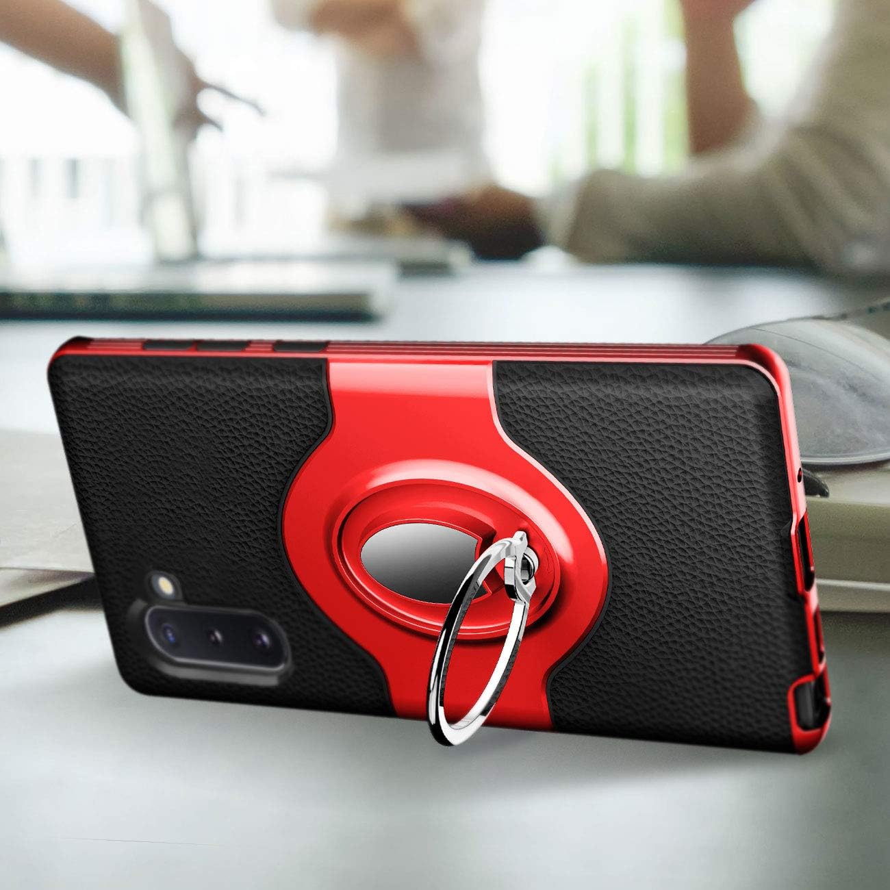 Galaxy Note 10 Case - eSamcore Ring Holder Kickstand Cases + Dashboard Magnetic Phone Car Mount for Samsung Galaxy Note 10 [Red]