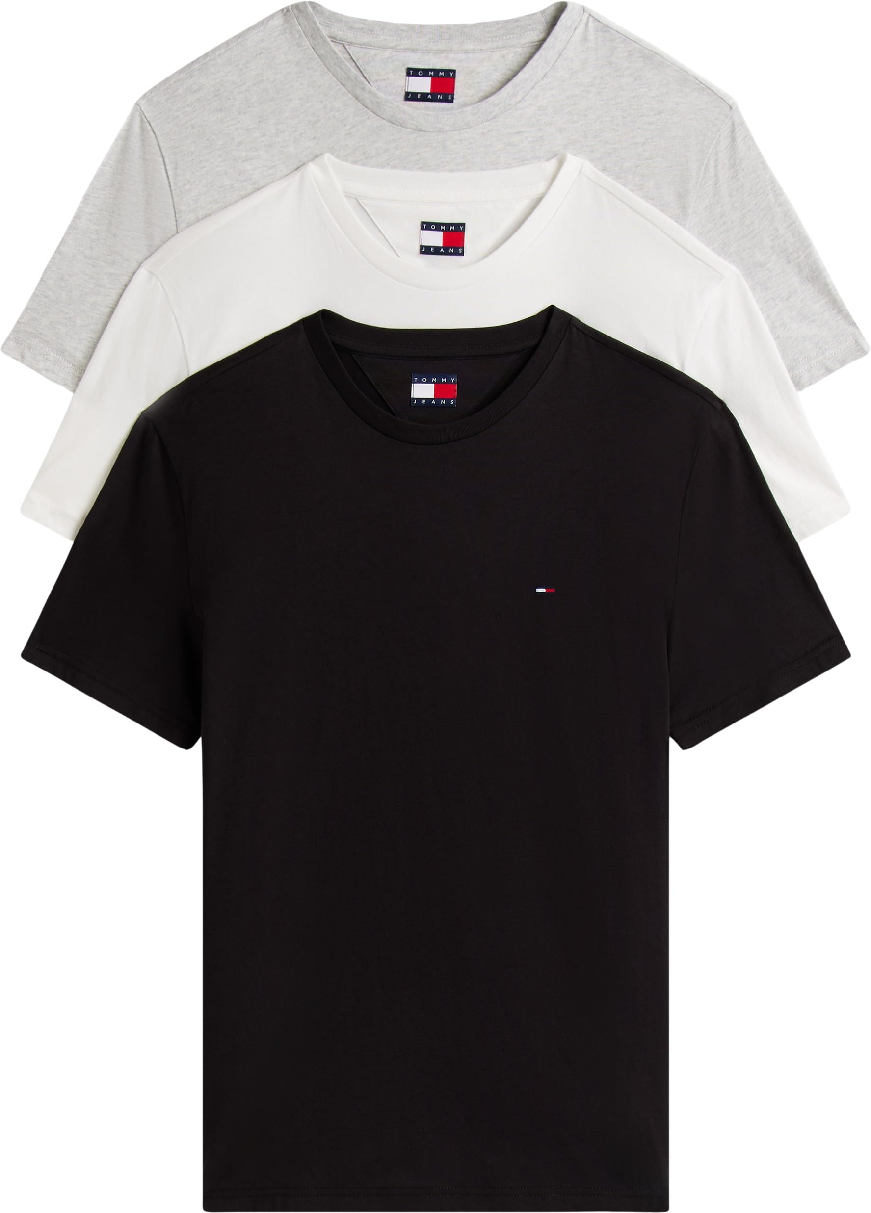Tommy Jeans Camisetas de Manga Corta Pack de 3 Hombre de algodón