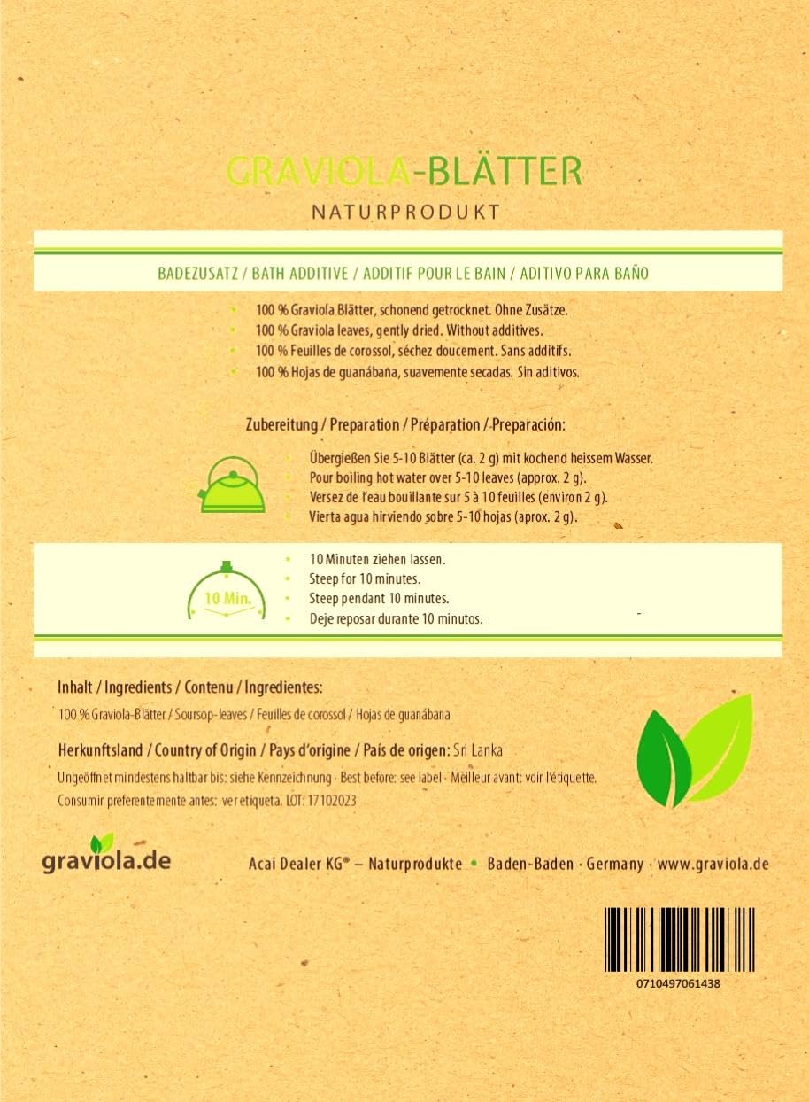 2 x 100 g Premium Guanábana– Nueva cosecha –100% Natural – Sin pesticidas – Directamente del fabricante