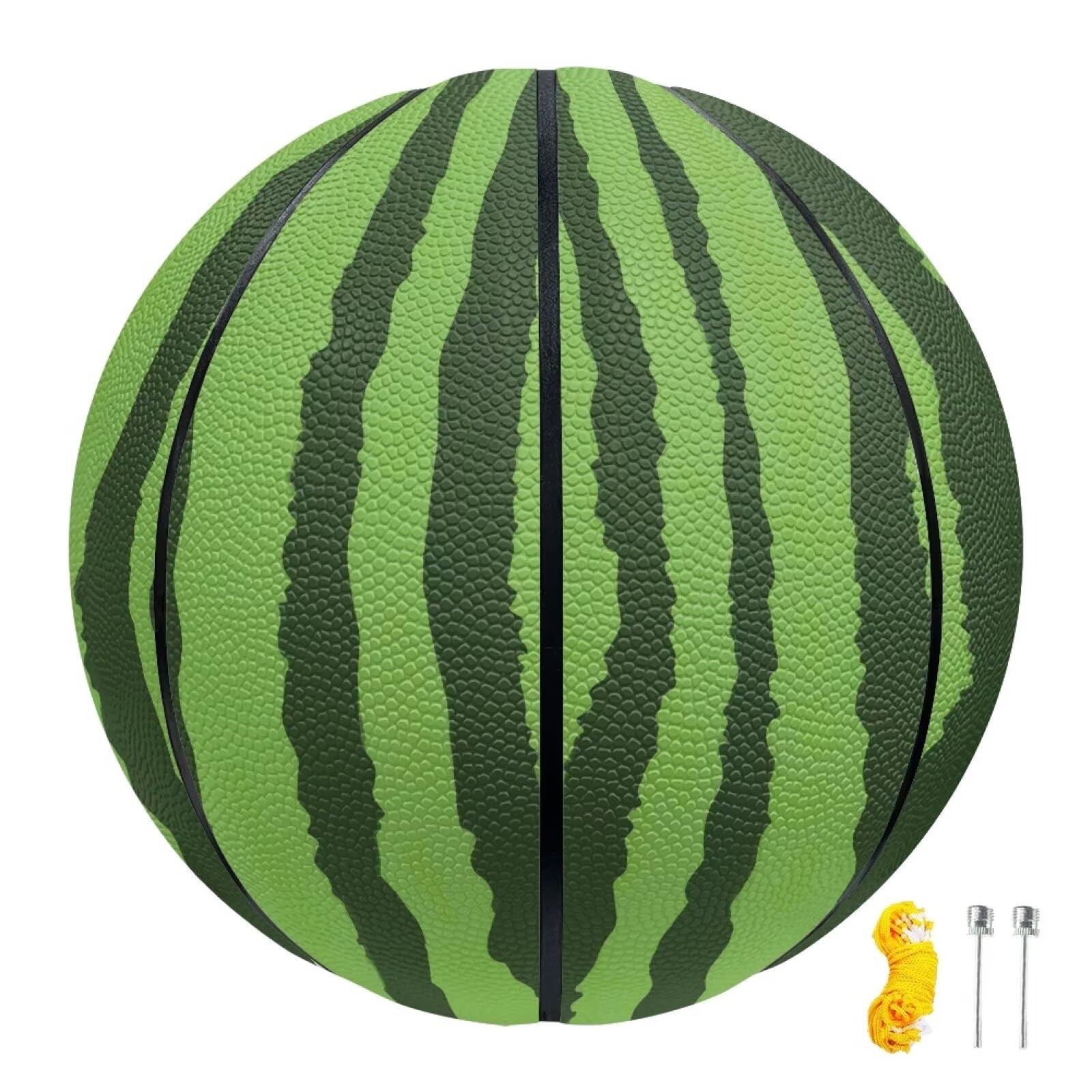 Urndoeng Watermelon Print Basketball - Made for Indoor Outdoor PU Leather Basketball Games Regulation Size 7 Thanksgiving, Christmas and Birthday Gifts (Green) — image 1