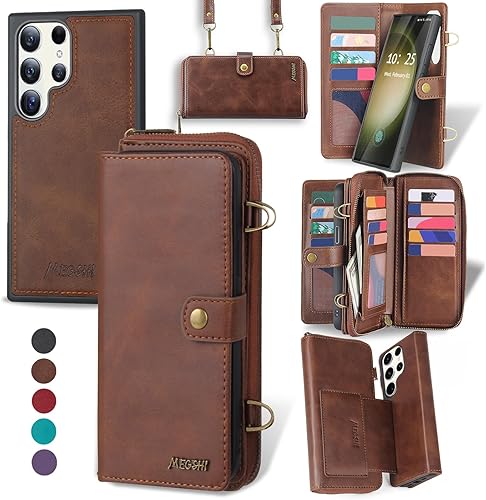 Miniatura 8 de Funda tipo cartera para Samsung Galaxy Note20 Ultra, funda tipo cartera multifunción, desmontable 3 en 1 magnética Note20 Ultra, funda para teléfono