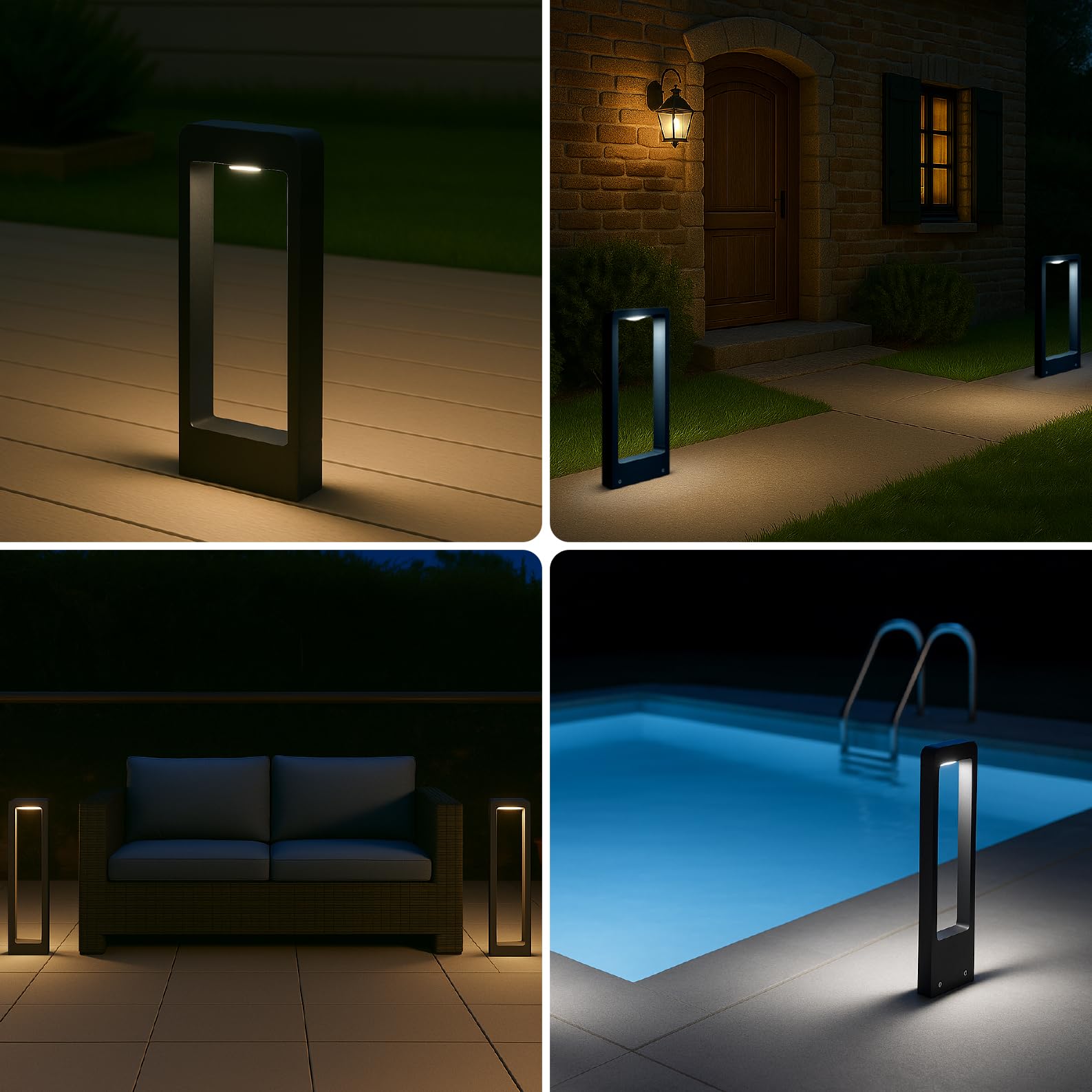 LED ATOMANT 2x Baliza LED Jardin 7W Color Luz Fria 750lm IP67 Metal Negro | Color Blanco Frio 6500K