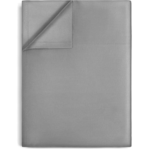 Lirex Flat Sheet, Full Size Extra Soft Brushed Microfiber 1800 Microfiber Flat Sheet, Machine Washable Wrinkle Free Breathable (Pale Grey, Full)