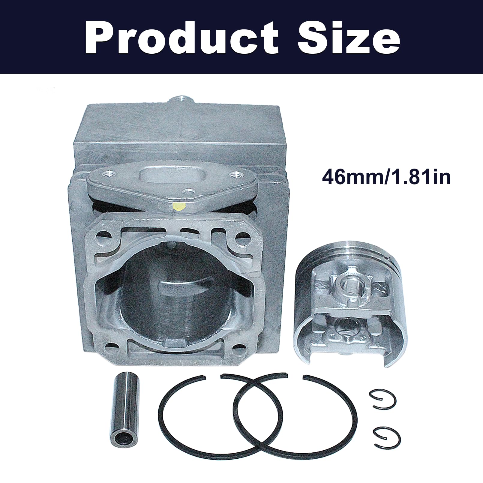 Kit Piston Cylindre 46mm + Bobine + Silencieux Pour Souffleur Stihl SR340 SR400 SR420 BR320