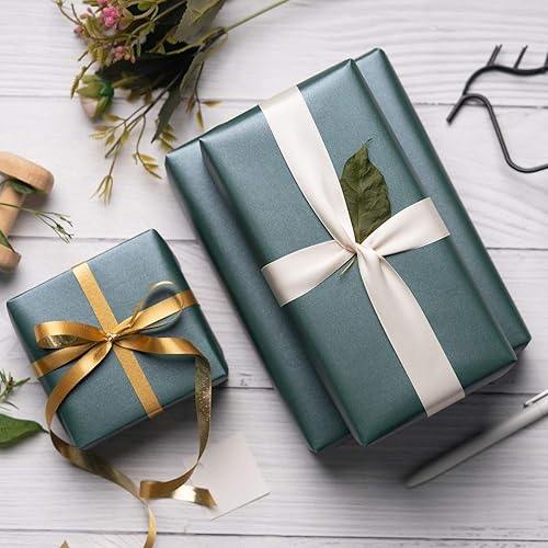 Vista 235 de RUSPEPA Papel de regalo negro mate, color liso perlado, papel lustre perfecto para bodas, cumpleaños, Navidad, baby shower, 17 pulgadas x 32.8 pies