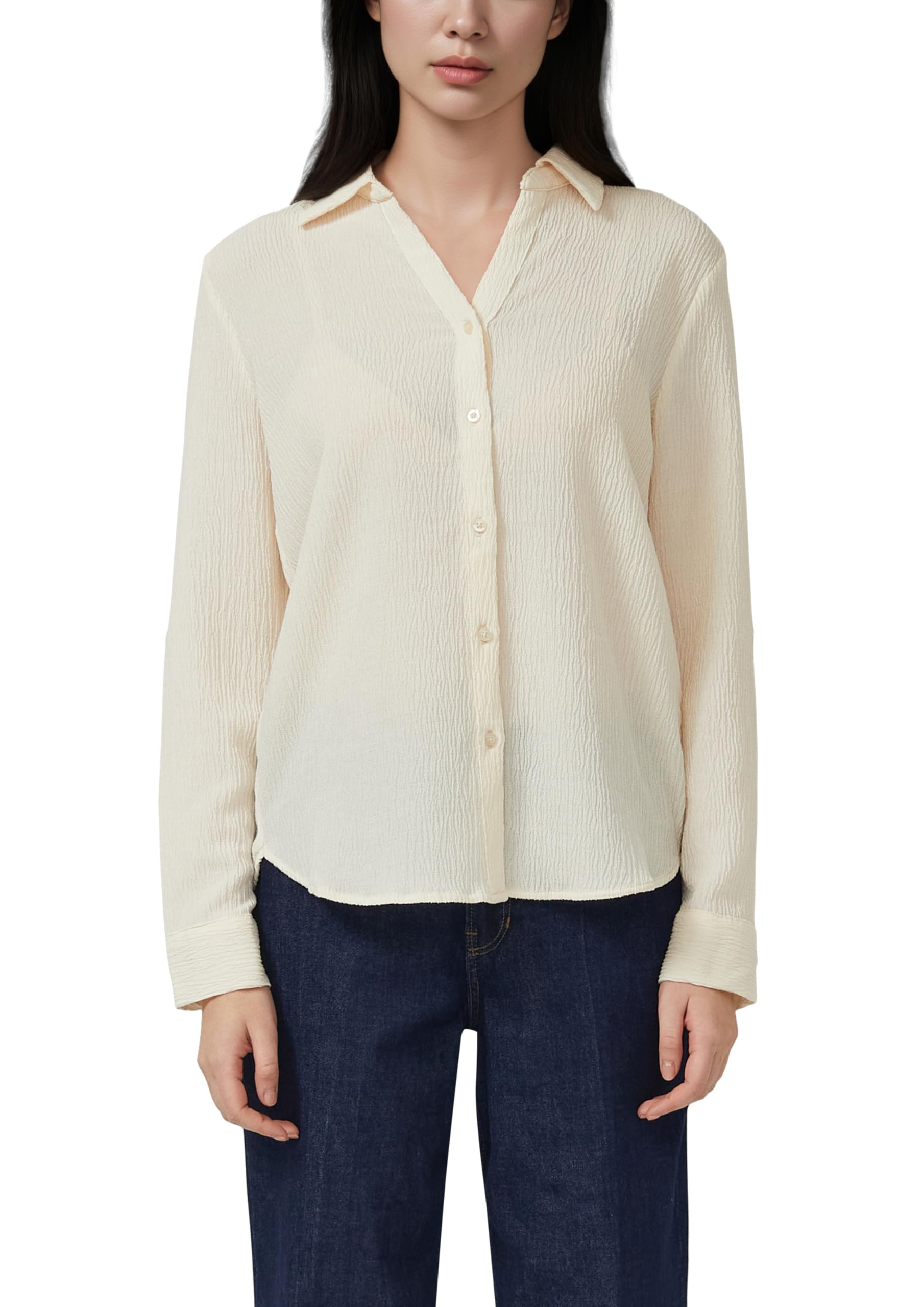 s.Oliver Strukturierte Hemdbluse mit Turn-up