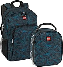 LEGO Heritage Classic Backpack and Lunchbox 2-Piece Combo Set, Matching Back to School Pack and Lunch Kit, Blueprint