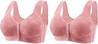 Ropa Interior Informal y a la para Mujer, Ropa Interior con Botones para Mayores, Sujetador cómodo y Agradable para la Sujetador Mujer Sin Color Beig Senos De Silicona
