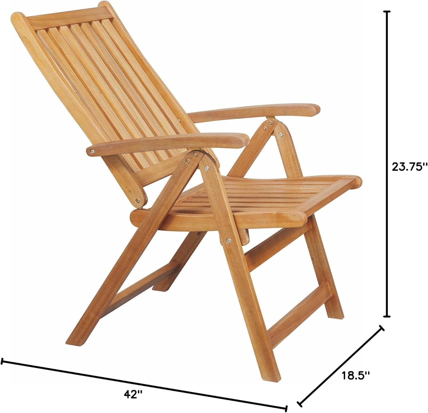 Northlight Set of 2 Acacia Folding Chairs Outdoor Patio Furniture 42"