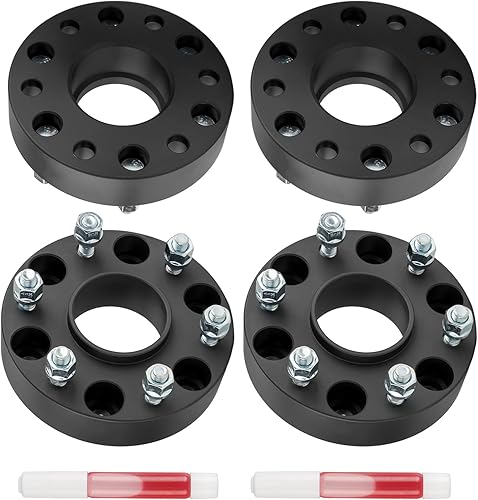 Miniatura 10 de Espaciadores de rueda de 6 x 5, adaptadores de rueda de 2 pulgadas con cubo centrado, orificios centrales de 3.075 in M12x1.5 adaptadores de pernos