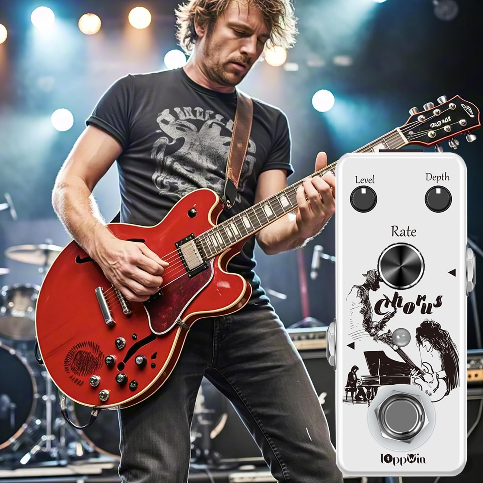 Analog Chorus Pedal - Warmes, Klares Chorus-Klang für Rock, Blues & Post-Rock | Metallgehäuse | True Bypass | Mini-Format Gitarreneffekt