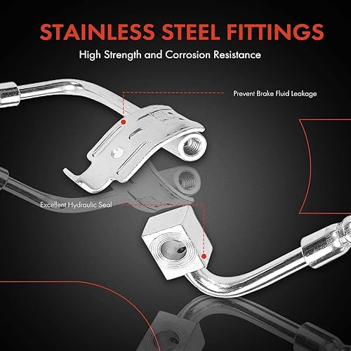 Miniatura 4 de A-Premium Manguera hidráulica de freno delantero del conductor compatible con modelos Jeep seleccionados - Wrangler 2011 2012 2013 2014 2015 2016