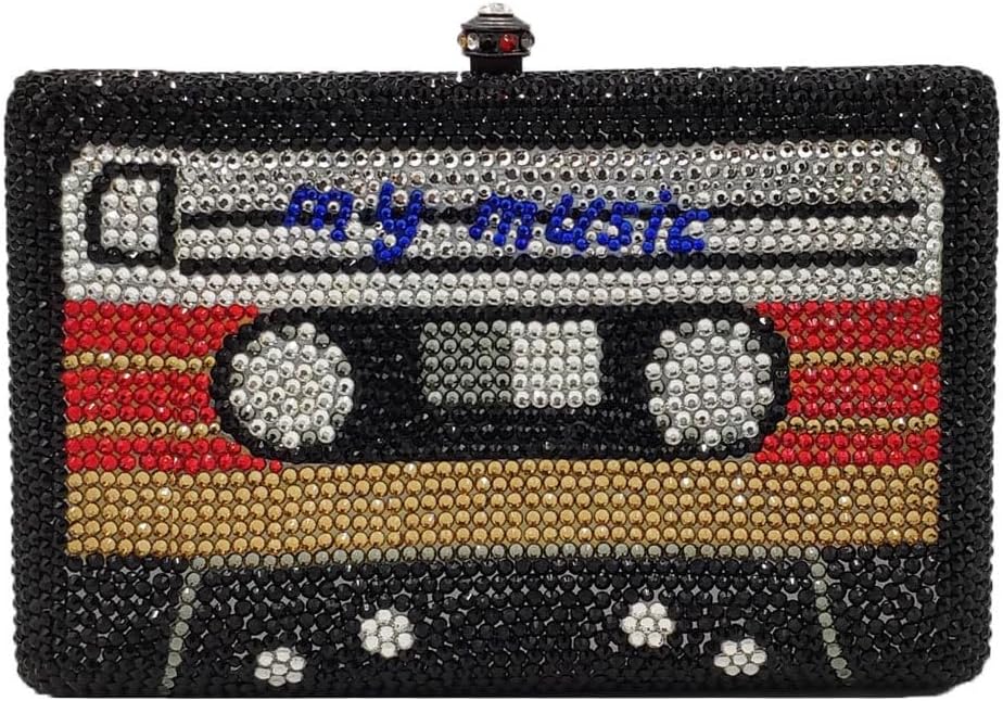 Women's Crystal Clutch Bag for Party Prom Dinner, Rhinestone Evening Handbag, Novelty Design Clutches Purse,Mini
