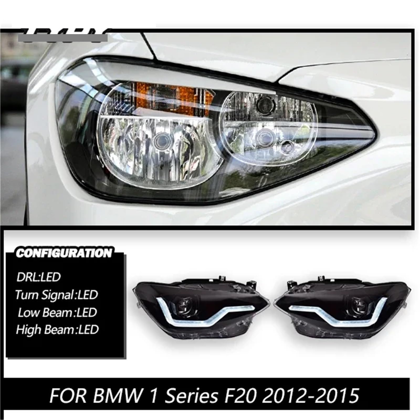 Car Headlights For BMW 1 Series F20 Headlight 2012-2015 LED Lamps DRL Dynamic Turn Signals Accessories — view 2