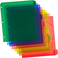 Vista 13 de JAM PAPER Separadores de Índice de Plástico de 5 Pestañas - 9 3/4 x 11 1/2 pulgadas - Multicolor Surtido - 5 Separadores con Pestañas/Paquete