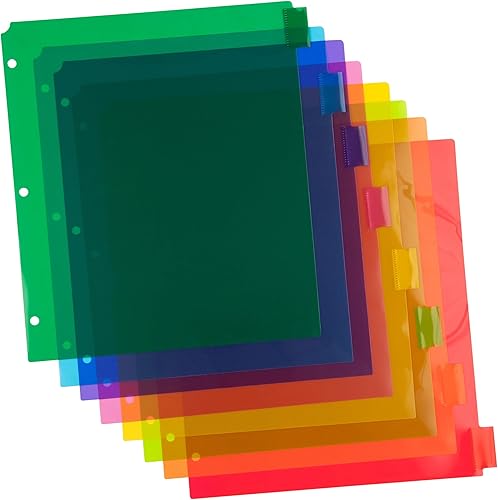 JAM PAPER Separadores de pestañas de índice de plástico, 8 lengüetas, 9 34 x 11 12, multicolor, 8 separadores con pestañaspaquete