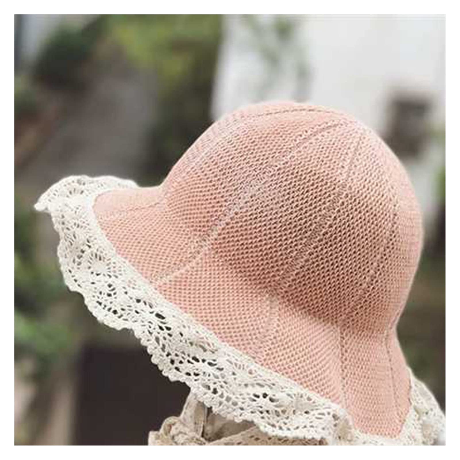 HHF Caps & Hats New Summer Baby Girls Lace Hat Children Breathable Straw Hat Kids Girls Cute Ribbon Hat Girl Sun Hat Visor Bucket Cap 4-8years (Color : 4)