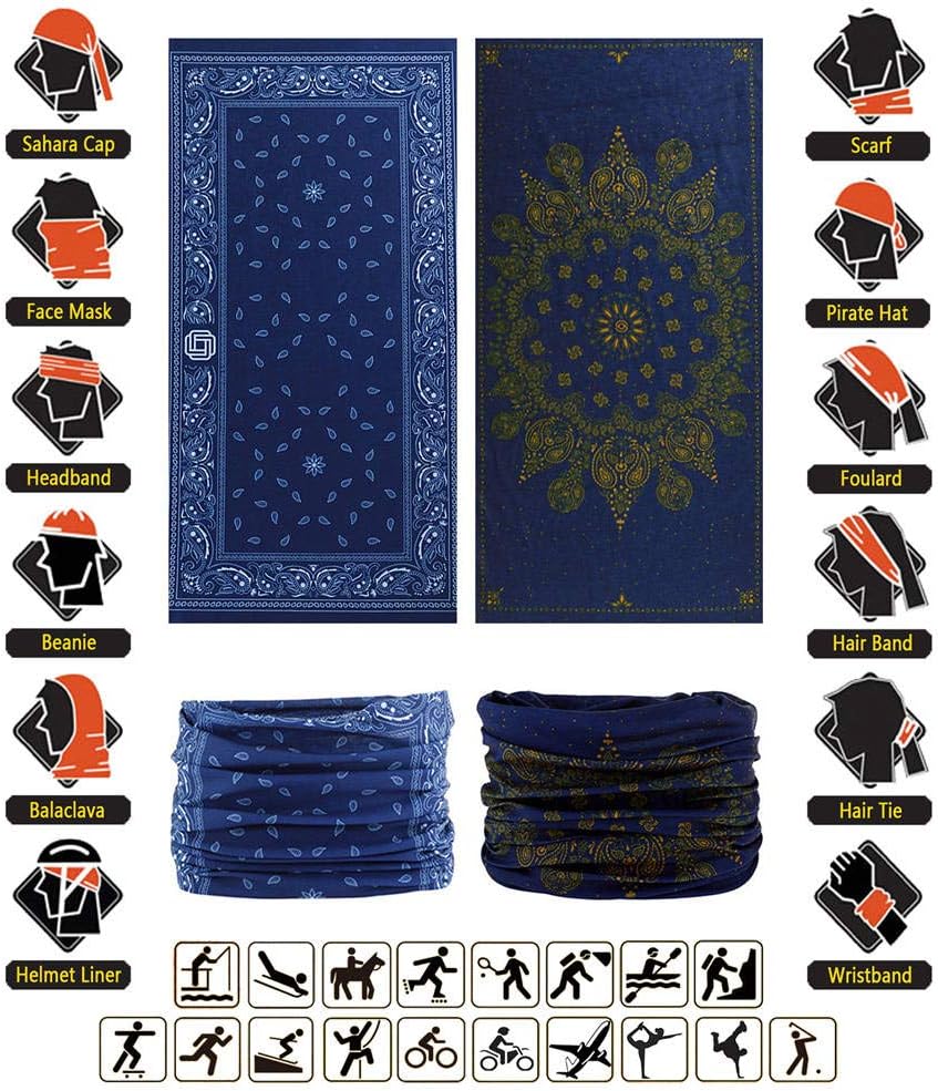 VANCROWN Headband Neck Gaiter Head Wrap Headwear Face Mask Magic Scarf Bandana for Men and Women image 4