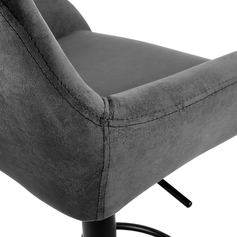 Barkrukken Set Van 2, Moderne Fluwelen Gestoffeerde Keuken Hoge Kruk, Met Voetsteun En Verstelbare Hoogte, Voor Eetkamer Ontbijtwinkel Barstoelen(Color:grijs