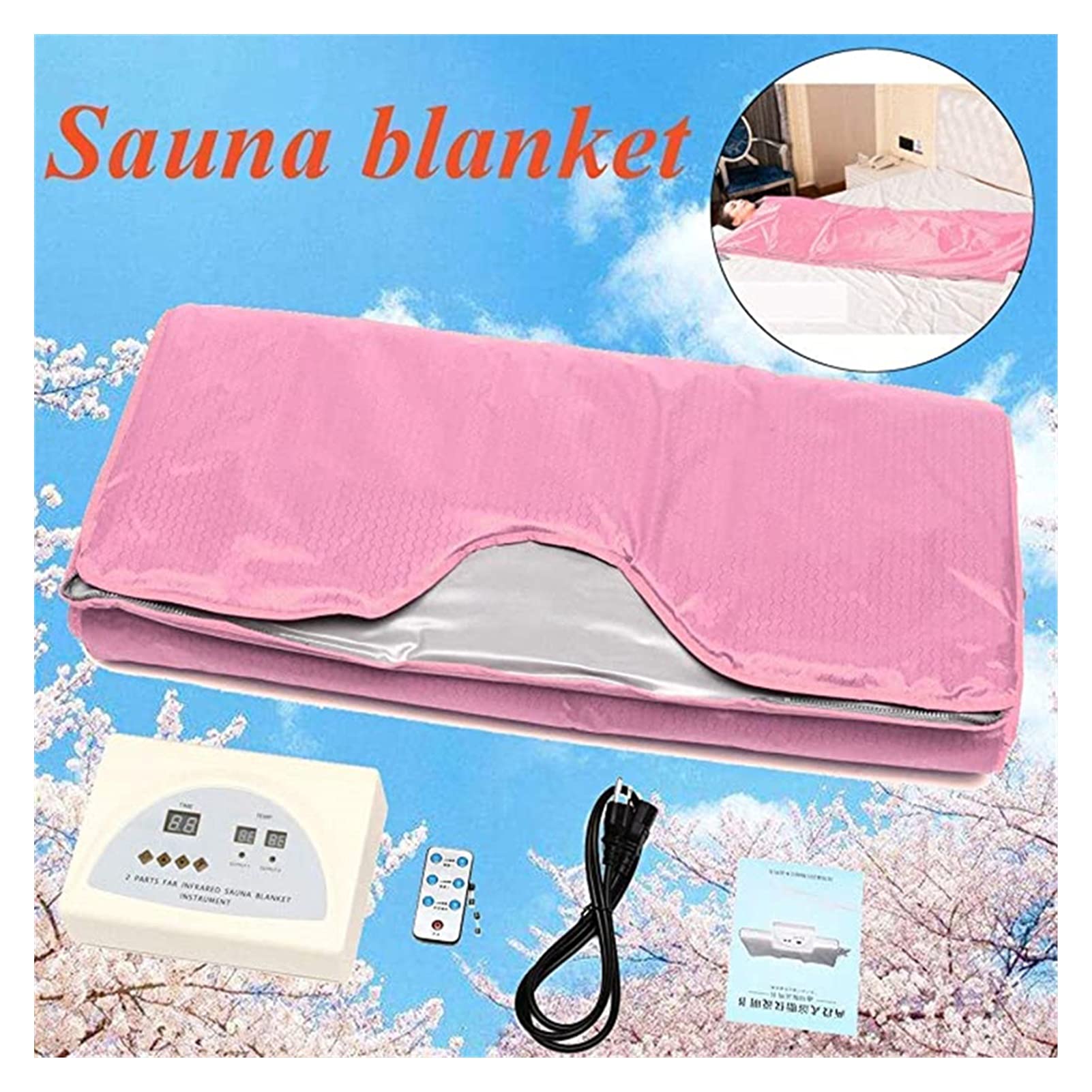 Manta de sauna Manta de sauna de infrarrojos Manta Manta sauna que adelgaza el cuerpo que forma Dispositivo tratamiento anti-envejecimiento belleza que adelgaza la aptitud para la desintoxicación(Colo