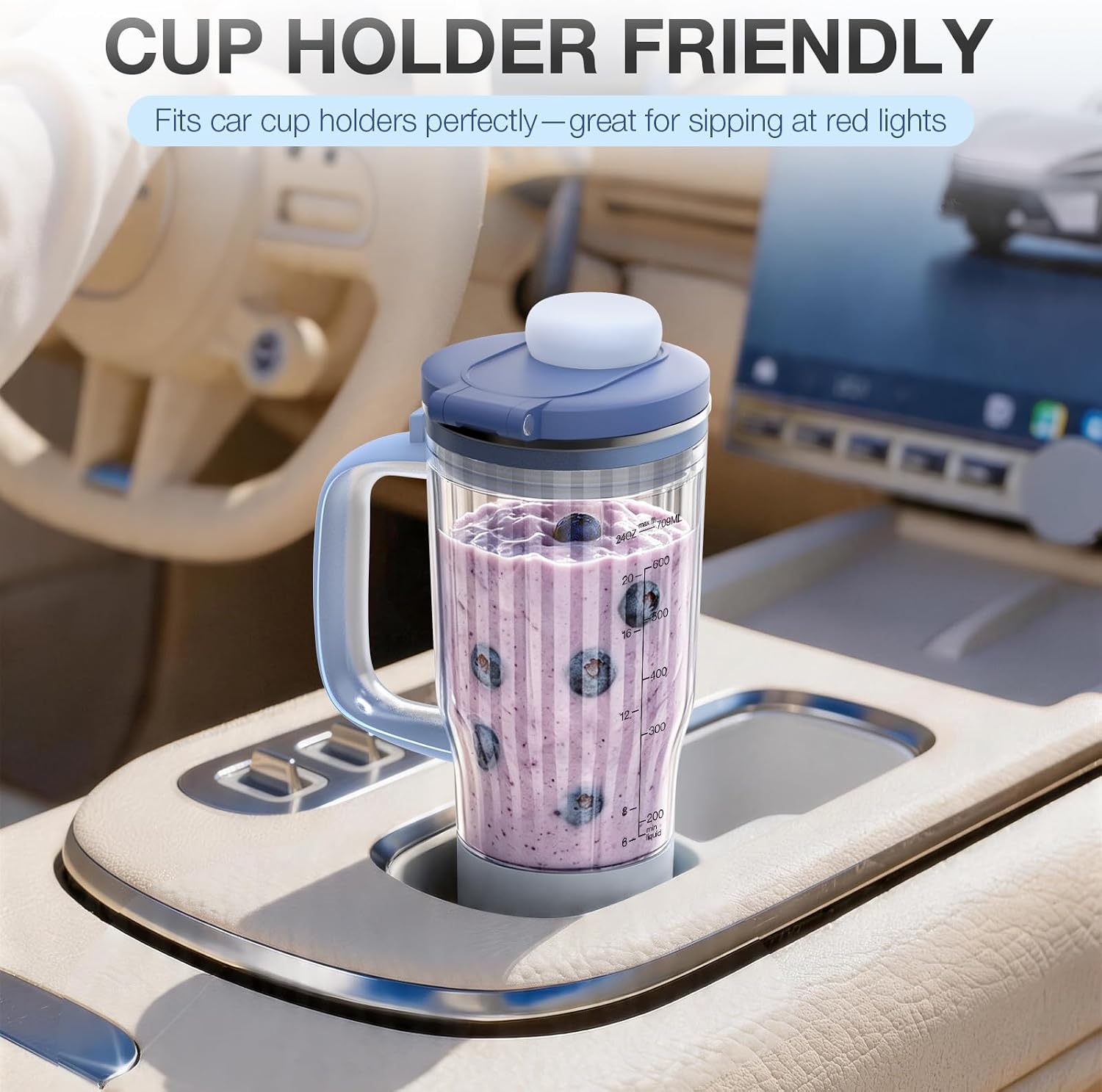 26oz Blender Cup Replacement for Ninja BlendBOSS Blender (Cyberspace) | Travel Tumbler with Detachable Straw & Leakproof Lid, Compatible with Ninja DB351 & DB301, BPA Free, On the Go Cup for Travel
