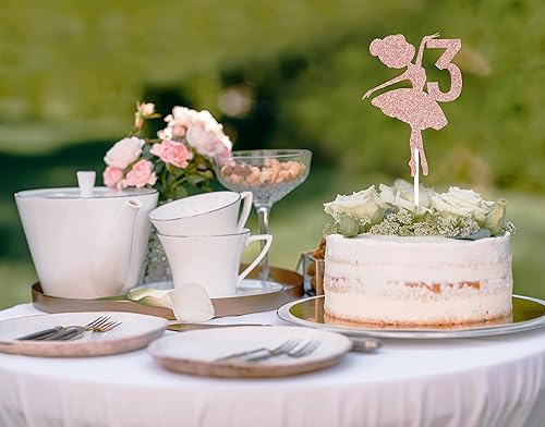 Miniatura 54 de Decoración para pastel de cumpleaños 5 de bailarina, decoración de pastel de cumpleaños de 5 años, adorables suministros de decoración de pastel