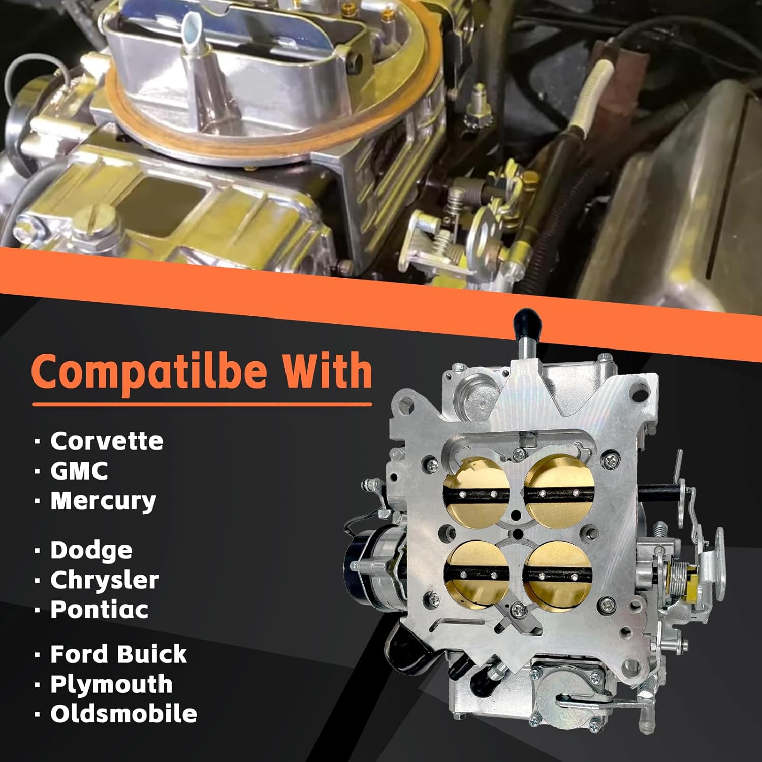 Carburetor 4150 Model 600 CFM 4 Barrel Compatible with V-8 engines, Vacuum Secondary, Electric Choke for Chrysler, Dodge, Ford, GMC, Lincoln, Mercury, Olds, Plymouth, Replace# BR-67270