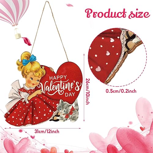 Miniatura 2 de Letrero colgante vintage para el día de San Valentín, placa de pared de madera de San Valentín, letrero colgante de pared de San Valentín, letrero