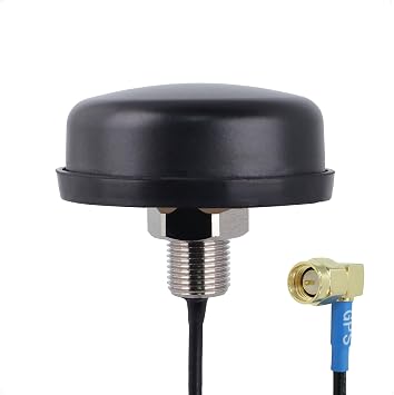 Proxicast Active/Passive GPS Antenna SMA - Through Hole Screw Mount Puck Antenna with Right Angle SMA Male Connector on 18 inch Low Loss Coax Lead - 28 dB LNA ANT-190-005