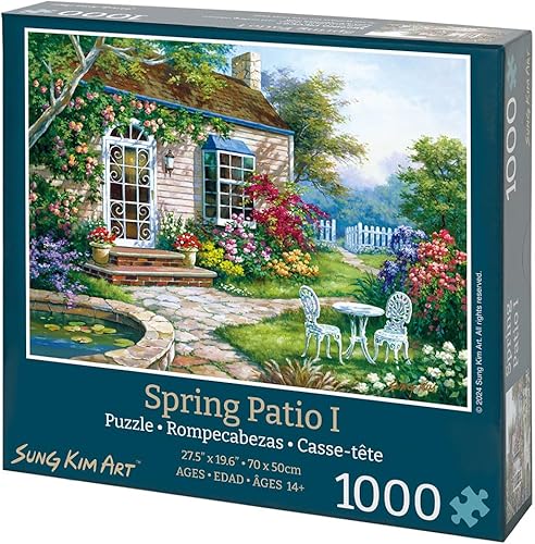 Miniatura 10 de Sung Kim Art - Rompecabezas de 1000 piezas para adultos (vista costera de cabaña)