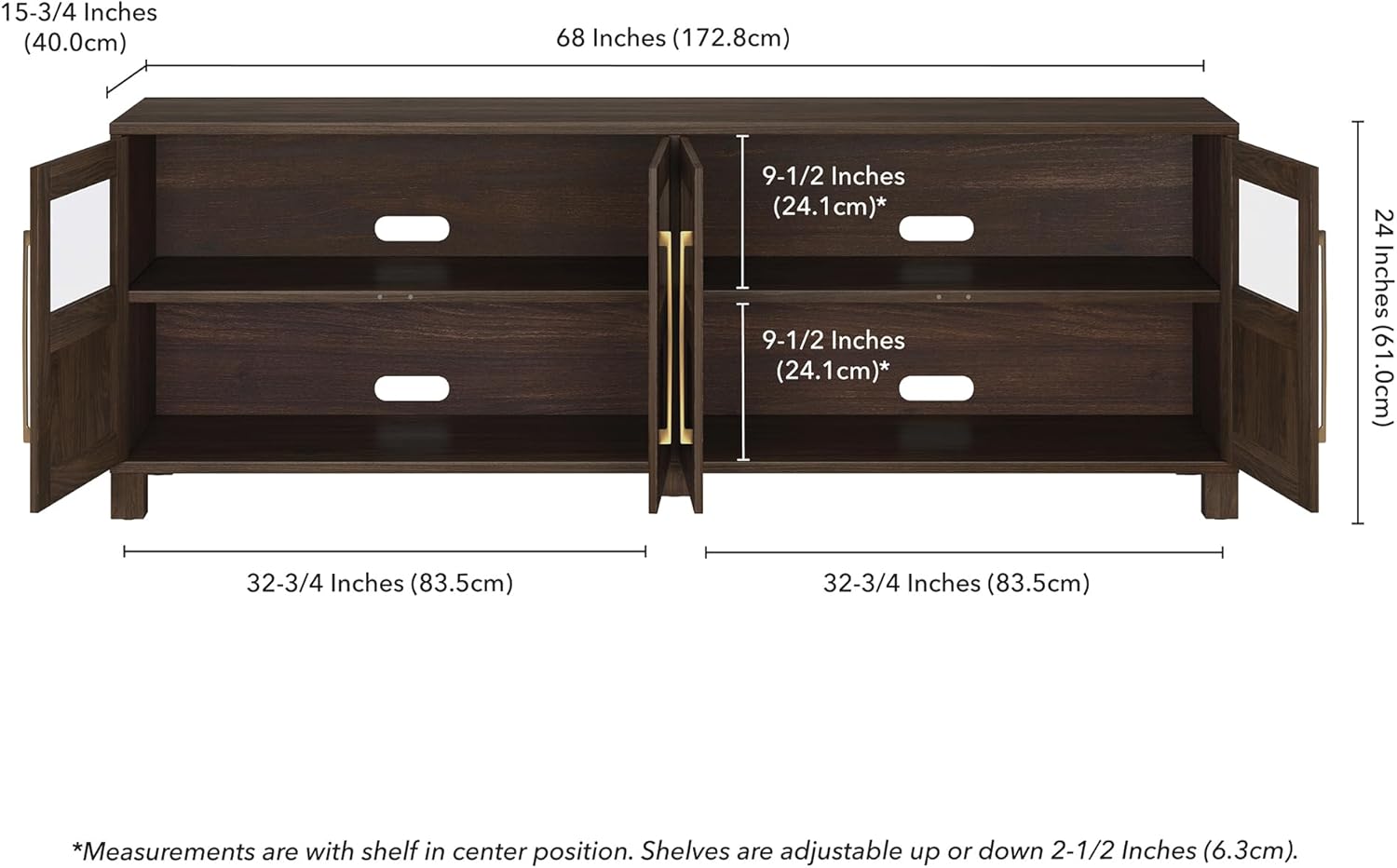Henn&Hart Holbrook Television, 68'' Rectangular TV Stand, Alder Brown