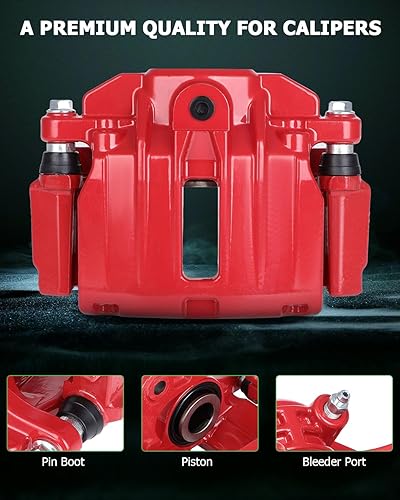 Miniatura 3 de SCITOO Pinza de freno trasera derecha con soporte 18-B4727 rojo compatible para Cadillac 2000-2002 para Chevrolet 1999-2005 para GMC 1999-2005