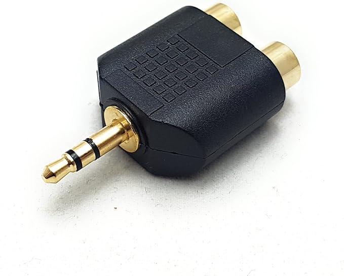 MainCore 3.5mm Stereo Jack to Twin RCA Phonos Jack/Plug to Twin Phono Sockets Splitter Adapter.