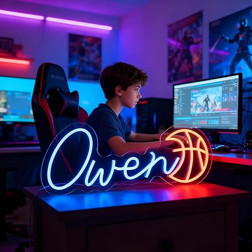 Vista 14 de Letrero de neón personalizado para decoración de pared, letrero de neón personalizable con nombre de neón LED, decoración de dormitorio, letrero