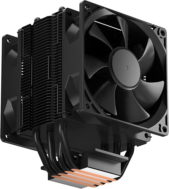 upHere Black CPU Air Cooler with 4 Heat Pipes,Single-Tower with Dual 92mm PWM Fan,CPU Fan for Intel LGA 1700 1200 115X/AMD Ryzen AM4 Universal Socket,A94K