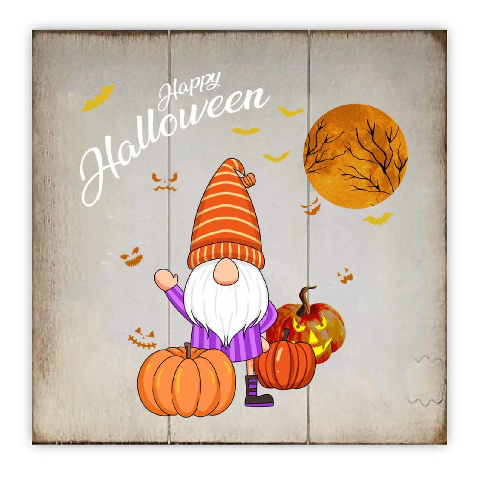 Panneau mural en bois Happy Halloween décoratif pour maison