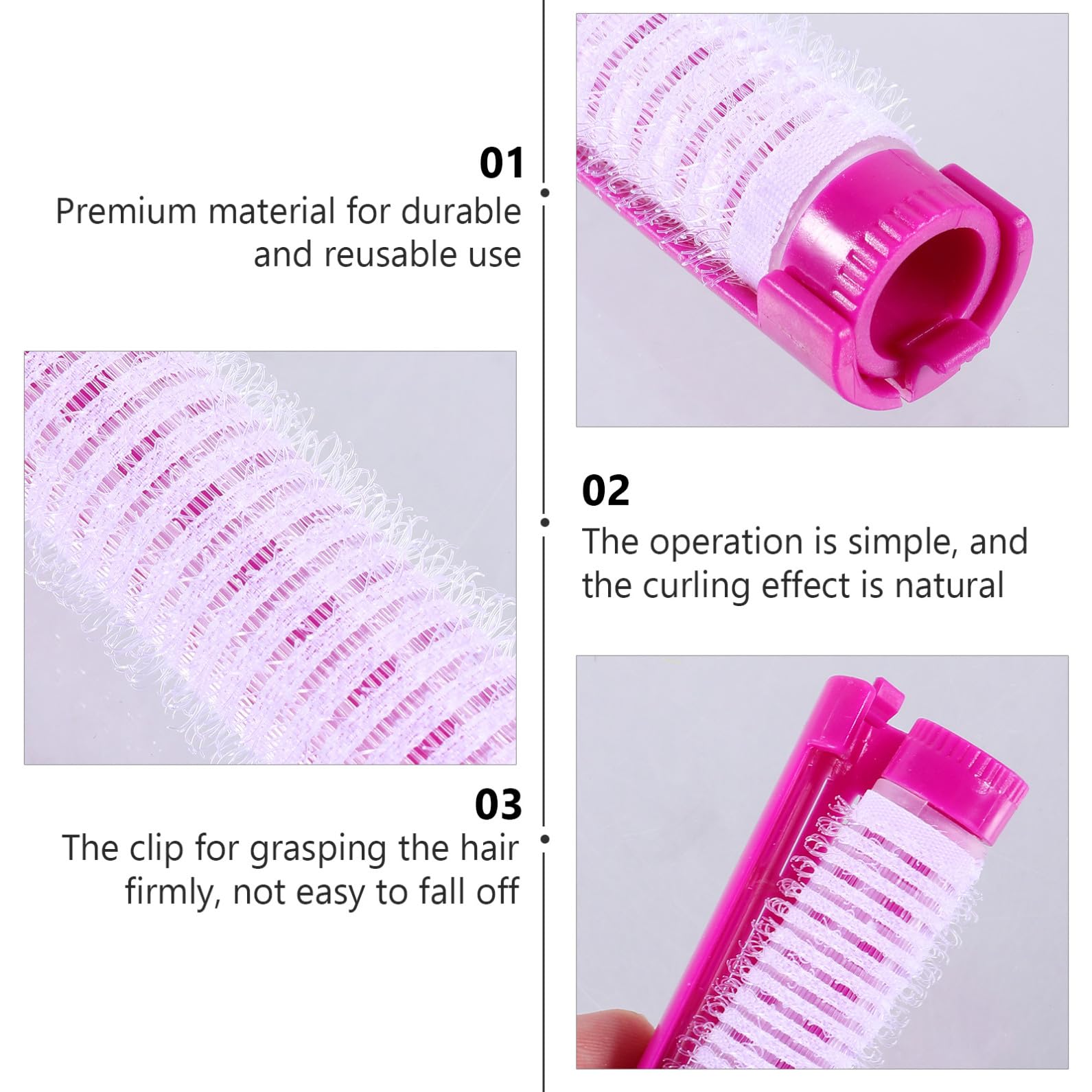 Rodillos para Rizar el Cabello 20 Piezas, Herramientas Ligeras de Abs que No Dañan el Pelo, Ideales para Uso en Casa y Viaje, Rizadores Portátiles Púrpura