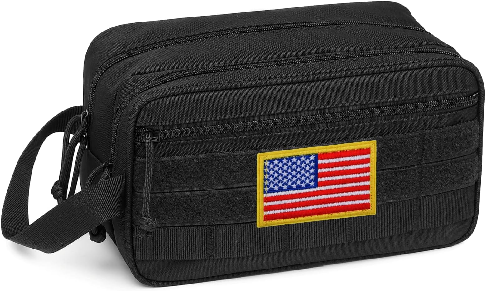TACTICISM Toiletry Bag for Men - Dry Wet Separate Travel Toiletry Bag, Tactical Molle Dopp Kit for Men with Water-Resistant Shaving Bag for Adult Women for Travel, Black
