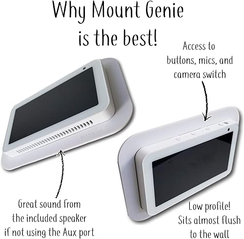 Vista 2 de Mount Genie Montaje de pared simple integrado Show 5 (Gen 1 y Gen 2): el centro de comando perfecto para el hogar inteligente Opción PoE