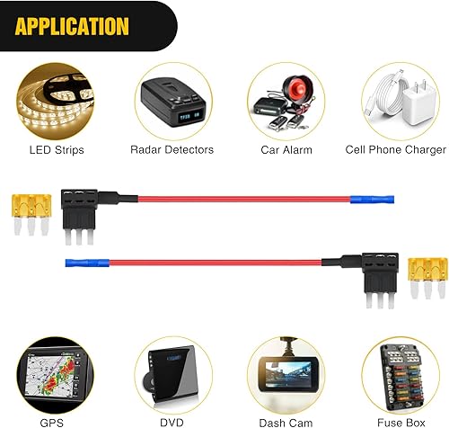 Miniatura 35 de Nilight - Portafusibles, adaptador TAP para fusibles de circuito adicional, portafusibles de hoja mini ATM APM (paquete de 10)
