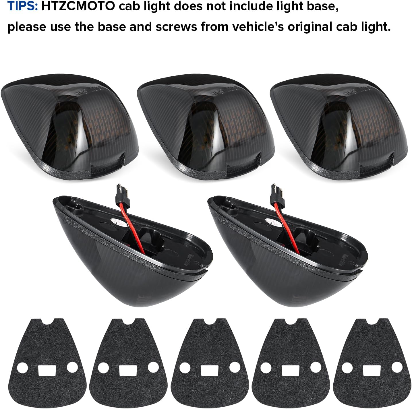 LED Cab Roof Marker Lights Compatible with 1999-2016 F250 F350 F450 F550 Super Duty / 2004-2017 F650 F750, Top Cab Clearance Lights for Trucks, Smoked Len White Light