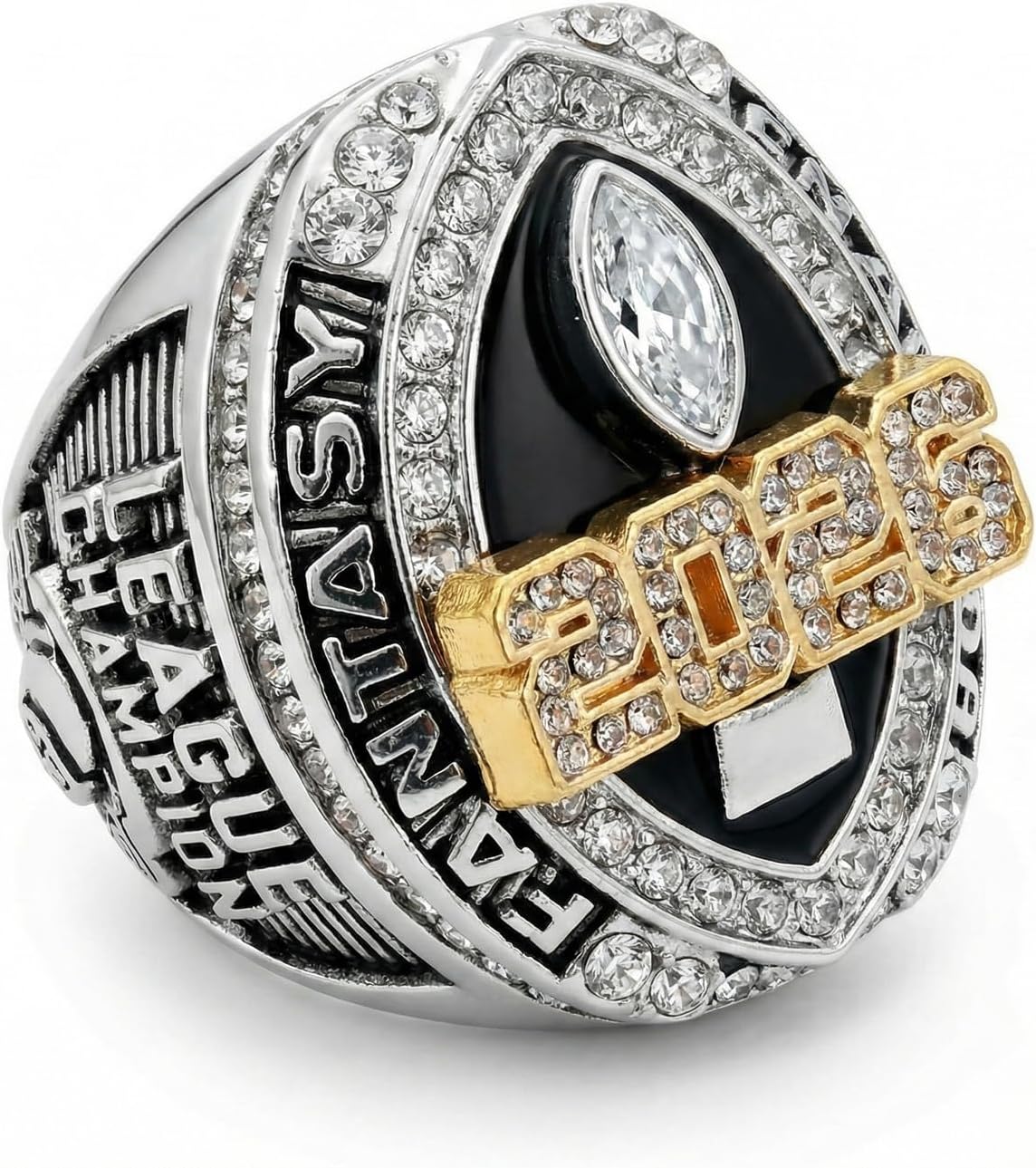 2026 Engraved Fantasy Football Winner Trophy Championship Prizes League Sports Fan Ring Set with Box