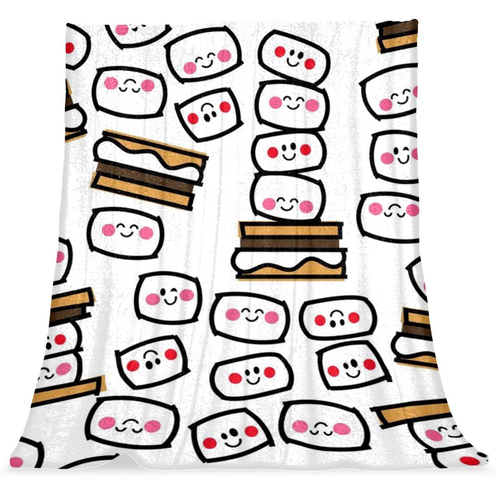 Couverture de lit douillette et moelleuse au motif barbe à papa
