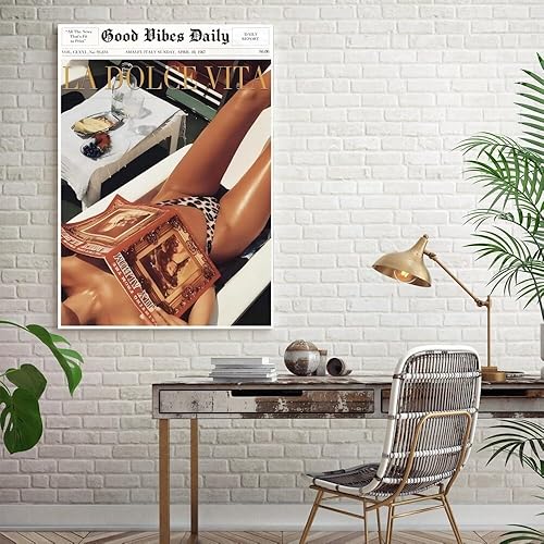 Miniatura 8 de Arte de pared de periódico de Nueva York, vintage de los años 60, pósteres estéticos de moda preppy para ambiente de playa, arte trippy, impresiones