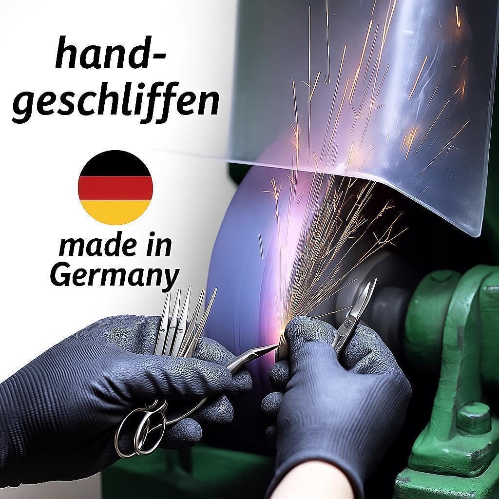 8-teiliges Maniküre-Set Echtleder Etui · Solingen Instrumente · Made in Germany Beere