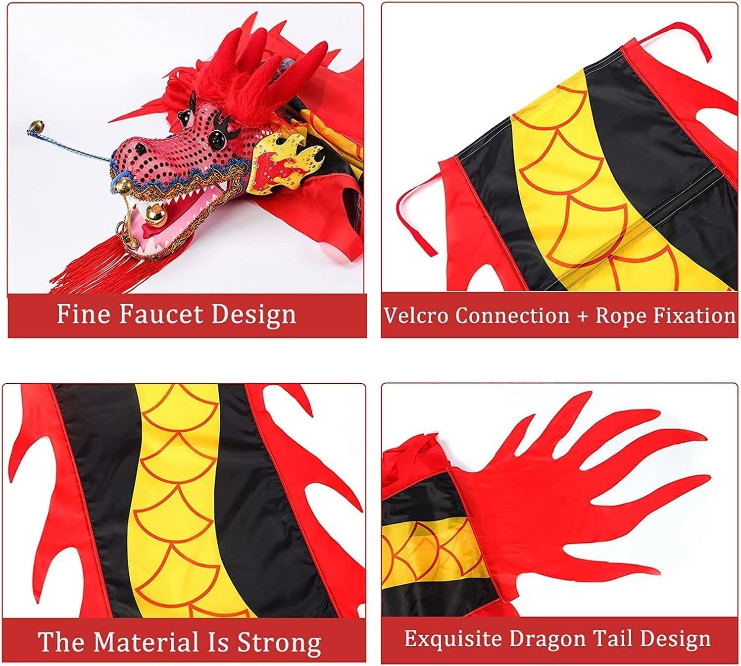 Dragon Silk Washable Children and Adults Silk Dragon Poi Outdoor Fitness Dragon Dance Ribbon Throwing Dragline Traditional Folk Toys(Pink,10m/32.8ft)