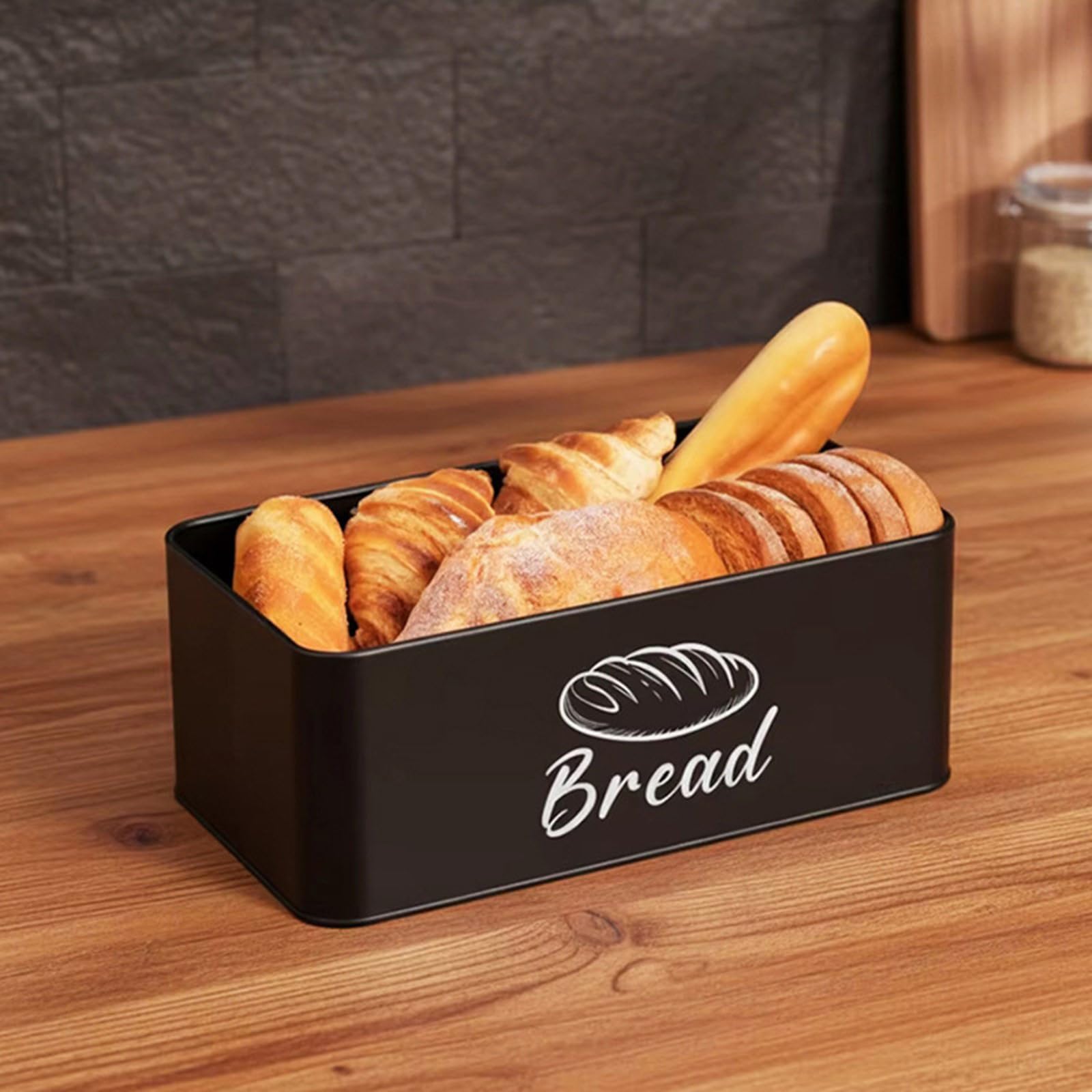 4 Vorratsdosen aus Holz und Edelstahl für Kaffee, Zucker, Brot mit luftdichtem Verschluss, moderne Küchen, Aufbewahrungsdosen für Kaffee, Zucker, Brot