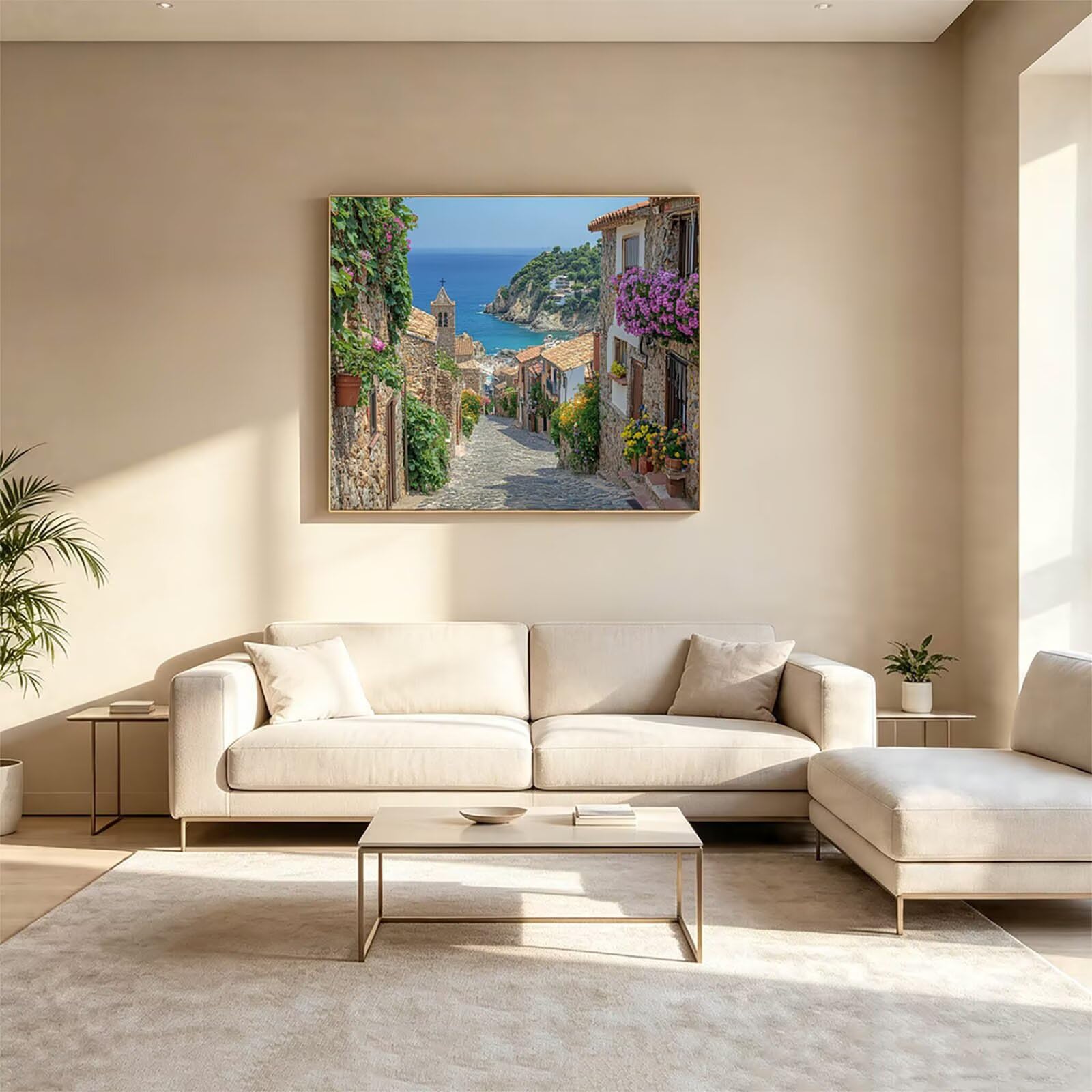 Dipingere con i Numeri Adulti Flower Tele per Dipingere 100x135cm ZSHS2821 | Kit Pittura Hobby Creativi Adulti con Colori Acrilici Pennello Paittura Tela Vista Stradale per Quadri Moderni Soggiorno