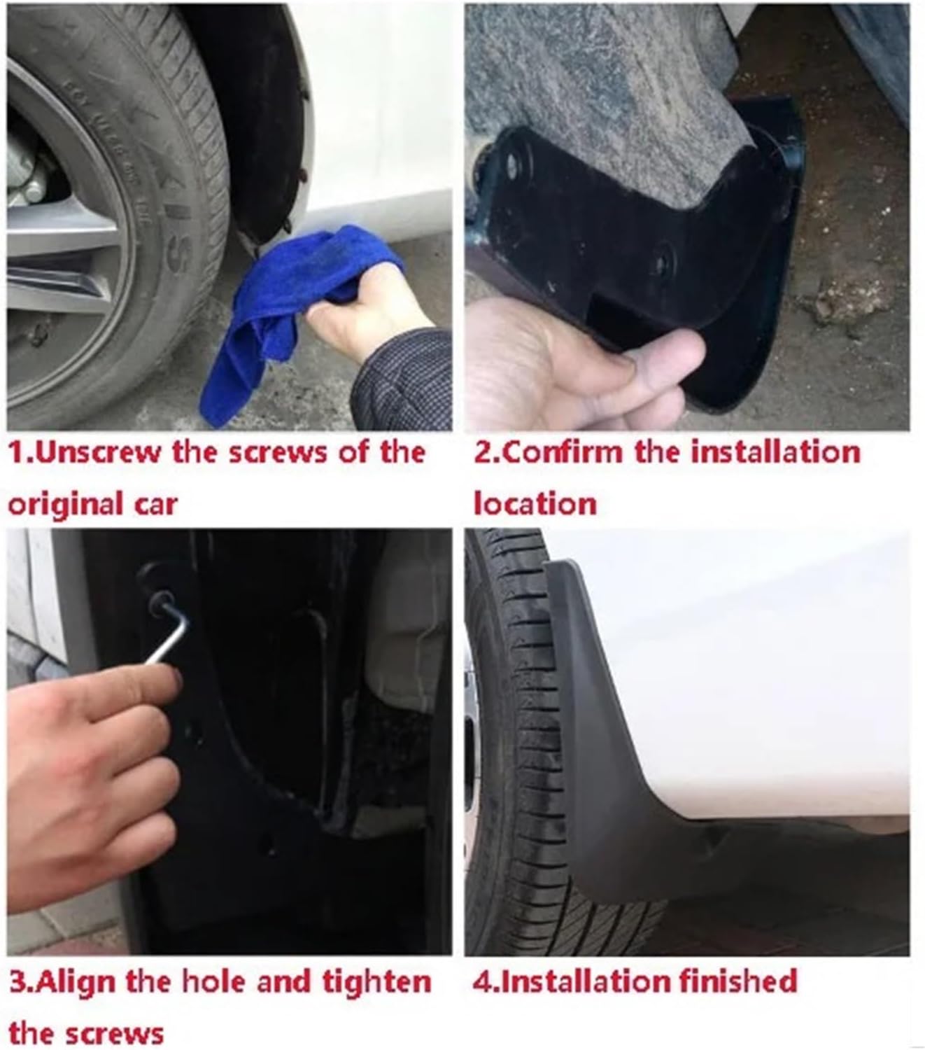 4Pcs Compatible with Toyota BZ4X Front Rear Splash Guards Mudguards Mud Flaps Mudflap Mud Guards Fender Wheel Protector 2022 2023 2024