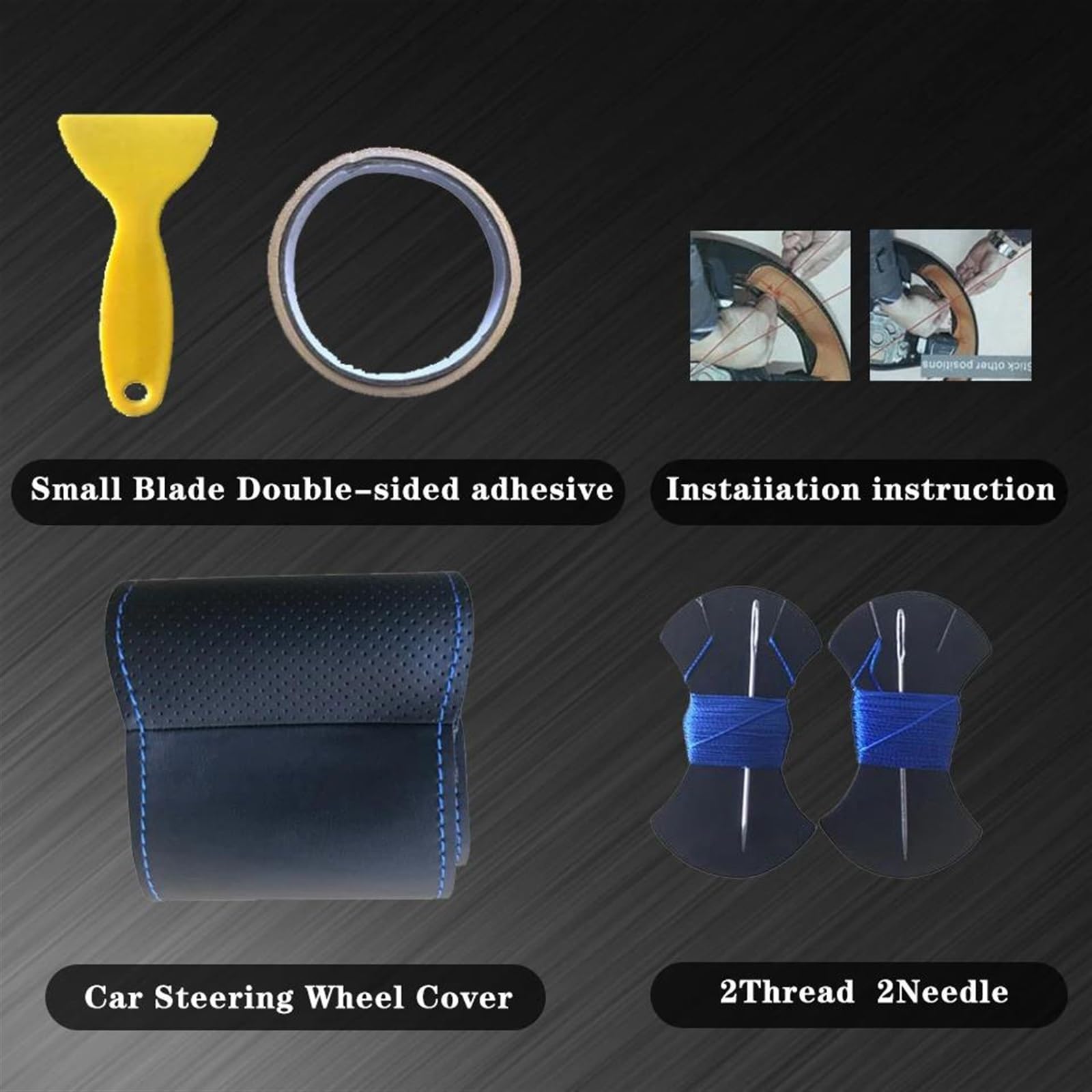 Tapa del Cubo del Volante Funda para Volante de Coche de Cuero de Microfibra Perforada Trenzada con Agujas e Hilos para Accord 7.ª generación 2003-2007 para Odyssey (Negro)